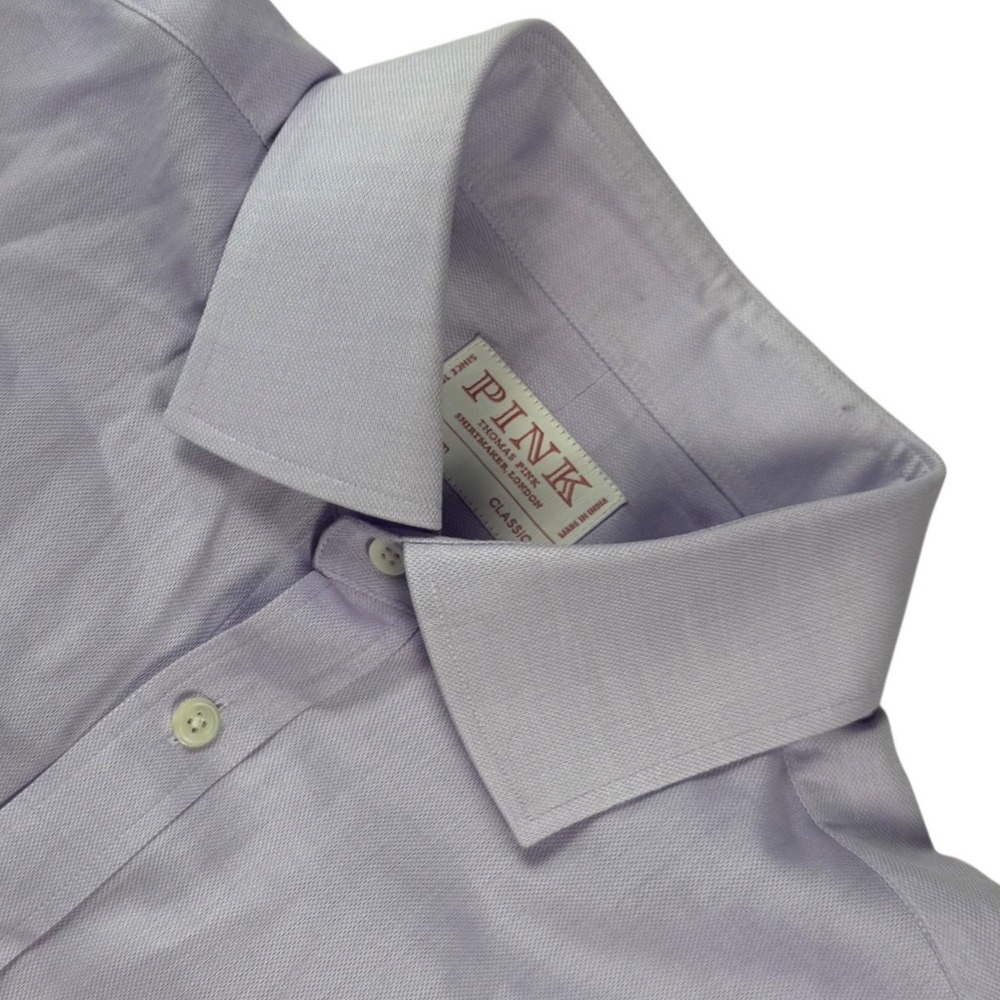 Thomas Pink London Mens 16 41cm Classic R Dress Shirt Lavender Cotton LongSleeve